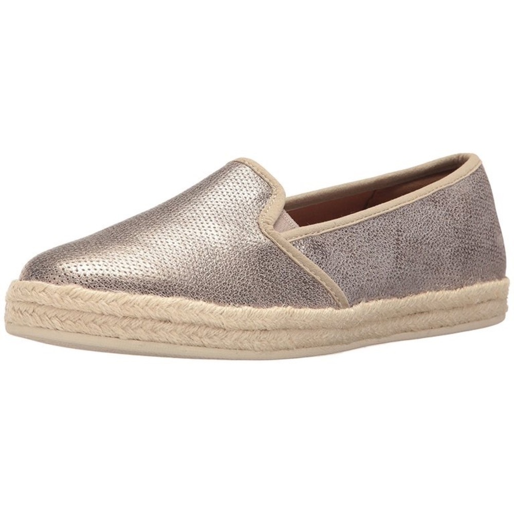 Clarks Women's Azella Theoni Slip-On Metallic Loafer Espadrille 7.5